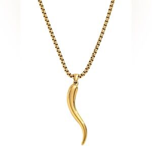 Gold Horn Pendant Necklace